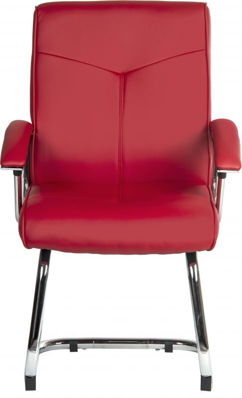 Red Leather Faced Visitor Chair - HOXTON-VISITOR